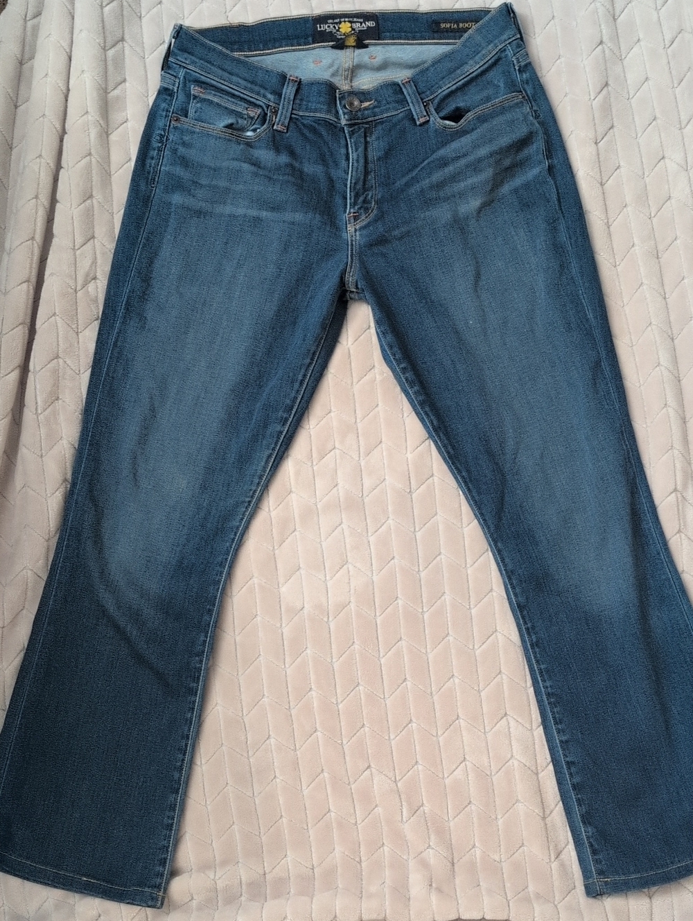 Lucky Brand Medium Blue Jeans Size Sofia Boot 10/30 Regular
